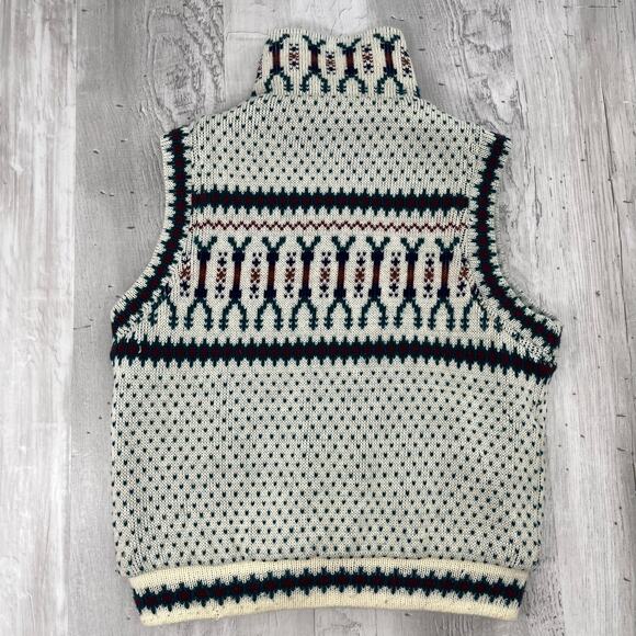 Vintage Junior Exchange Reversible Winter Knit Warm Full Zip Outdoors Ski Vest - Picture 2 of 15